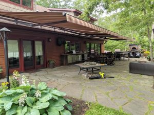 Brown Awning Over Table