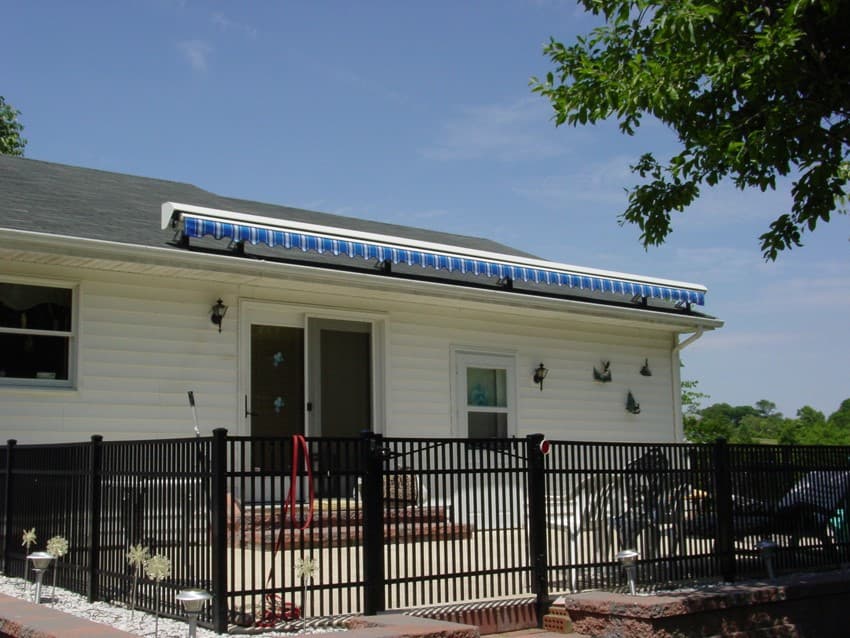 retractable awning on a roof